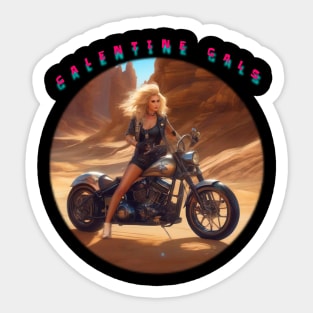 Galentine gal on a motorcycle Sticker